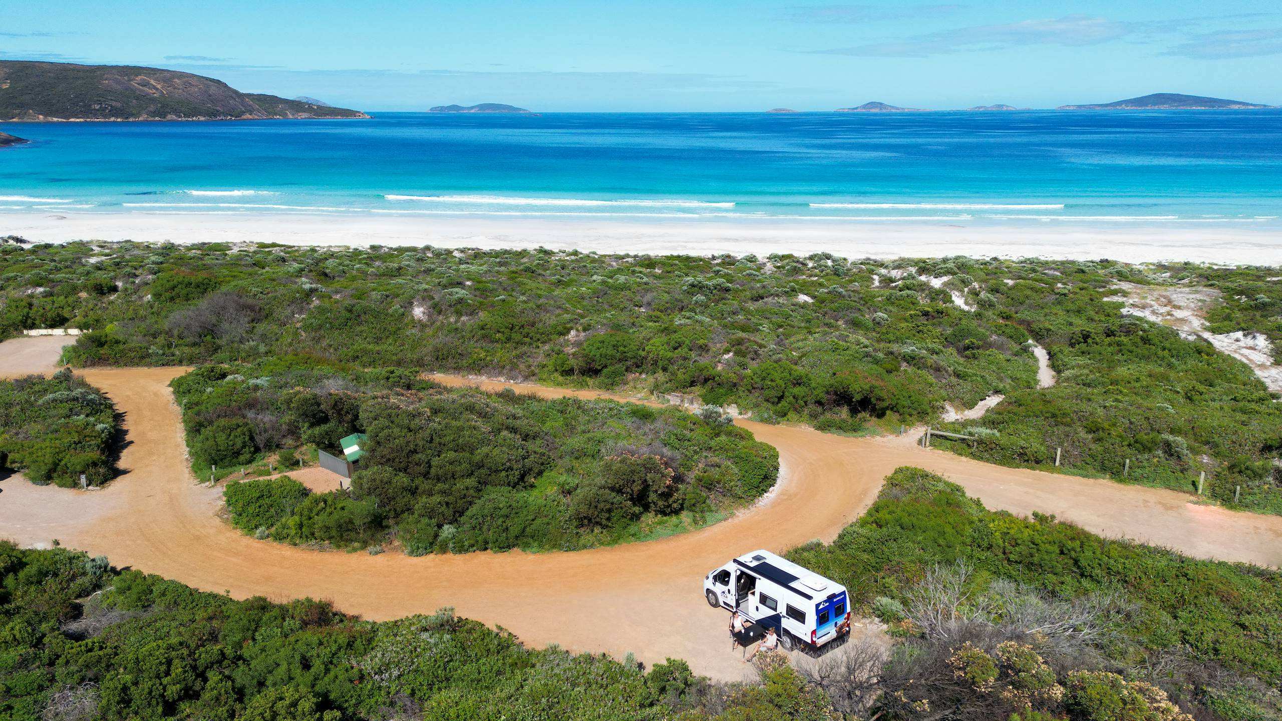 Star RV Polaris 2 parked at Cape Le Grand Beach campsite in WA